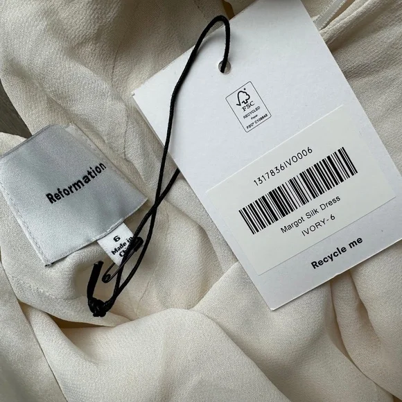 Reformation Margot Wedding Dress Gown Silk Satin Ivory Mermaid Train With Tags 6 - Picture 4 of 13